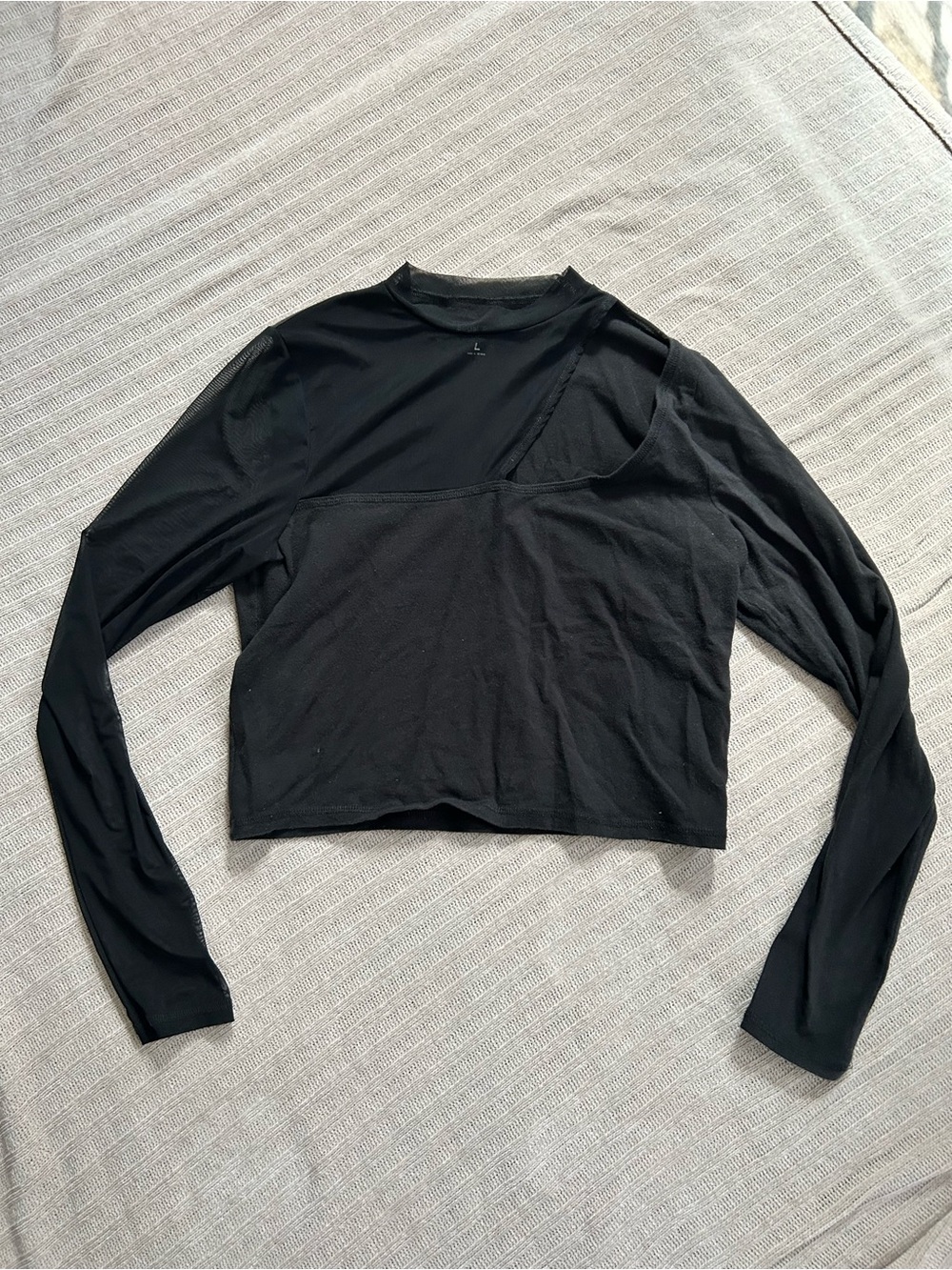 Black long sleeve with mesh cutout